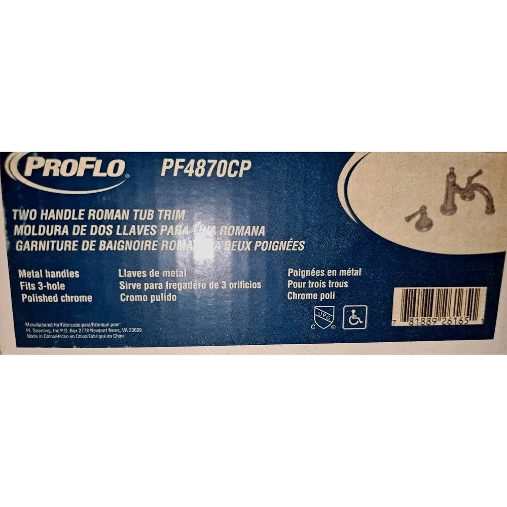 PROFLO PF4870CP Bartlett Deck Mounted Roman Tub 3 Piece Chrome Faucet &‎ Handles